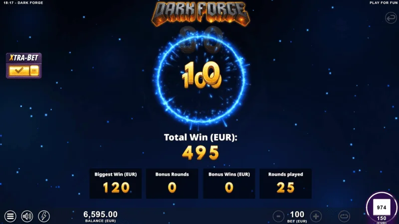 Dark Forge - Super Free Spins ბონუს რეჟიმი მუქი პალიტრით